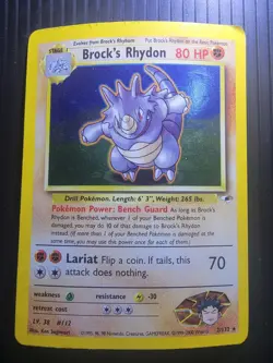 Pokemon 2000 Gym Heroes Brocks Rhydon Holo Card 2/132 Vintage WOTC - Image 1