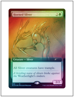 1x Horned Sliver, Secret Lair Drop - 649, Foil, Magic MTG NM - Image 1