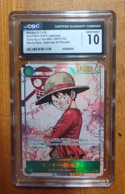 2025 One Piece JPN Carrying On His Will OP13-118 Monkey D. Luffy CGC 10 Gem Mint - Image 3