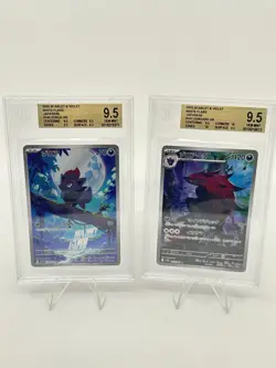 BGS 9.5 Pokemon Card Japanese Zorua #140 Zoroark #141 Art Rare AR 2Card Set - Image 1