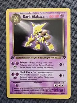 Pokemon Dark Alakazam Card 18/82 Non-Holo Rare 1st Edition - Image 1