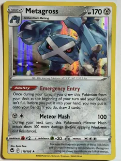 Metagross Holo SWSH12: Silver Tempest 119/195 LP-NM Pokemon Card - Image 1
