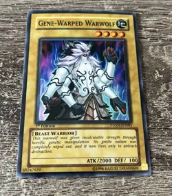 YUGIOH GENE-WARPED WARWOLF STON-EN001 SUPER 1ST ED NM - Image 1