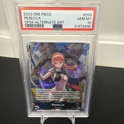 2023 One Piece #039 Rebecca OP04-039 Alternate Art PSA 10 Gem Mint - Image 1