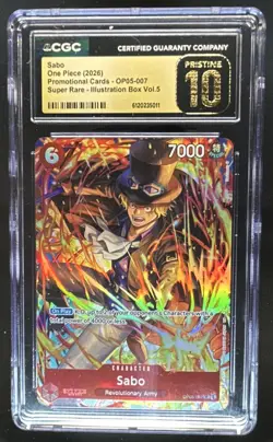 2026 One Piece Illustration Box Sabo Promo Super Rare OP05-007 CGC 10 Pristine - Image 1