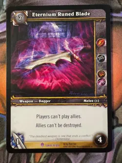World of Warcraft TCG Promo Crafted 8 Eternium Runed Blade - Image 1