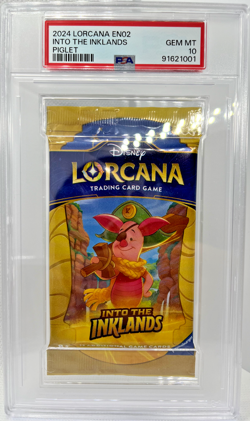 PSA 10 Disney Lorcana PIGLET Sealed Into The Inklands Foil Booster Pack-New 2024 - Image 1