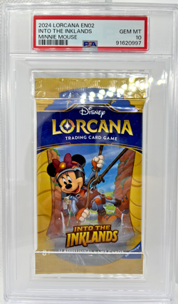 PSA 10 Disney Lorcana MINNIE MOUSE Sealed Into The Inklands Foil Booster Pack - Image 1
