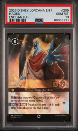 2023 DISNEY LORCANA EN 1-THE FIRST CHAPTER #205 HADES - KING OF OLYMPUS PSA 10 - Image 2