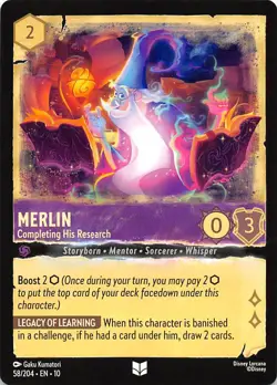 Merlin Completing His Research 58/204 Whispers in the Well Disney Lorcana - Image 1