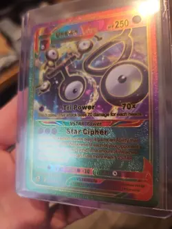 Unown VStar Rainbow Foil Fan Art Vinyl Textured Collector Card - Image 2