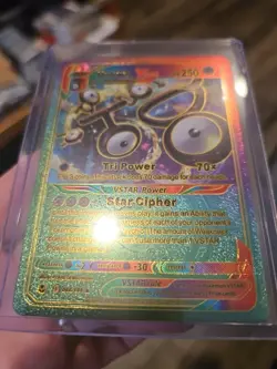 Unown VStar Rainbow Foil Fan Art Vinyl Textured Collector Card - Image 3