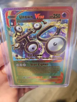 Unown VStar Rainbow Foil Fan Art Vinyl Textured Collector Card - Image 5