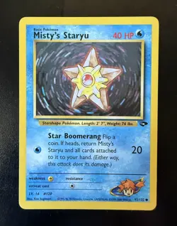 Misty's Staryu 92/132 Gym Challenge Regular Unlimited Common Card Pokemon TCG - Image 1