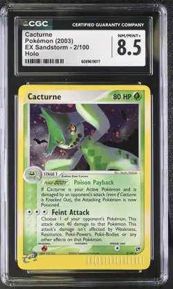 CGC 8.5 Cacturne 2003 EX Sandstorm 2/100 Holo Pokemon Card - Image 1