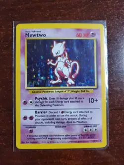 Pokemon TCG Mewtwo Base Set Holo Rare Card 10/102 1999 - Image 1