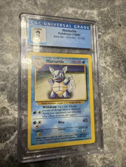 Wartortle 42/102 Pokemon Card Base Set Unlimited Graded CGC 8 NM Mint Subgrades - Image 1