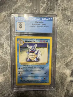 Wartortle 42/102 Pokemon Card Base Set Unlimited Graded CGC 8 NM Mint Subgrades - Image 2