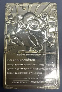 1999 Burger King BK Pokemon 23K Gold Plated Trading Card JigglyPuff - Image 4