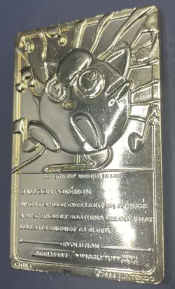 1999 Burger King BK Pokemon 23K Gold Plated Trading Card JigglyPuff - Image 5
