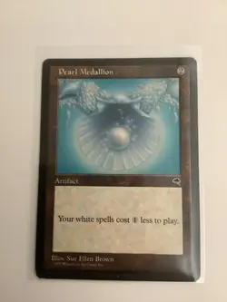 Pearl Medallion Tempest Rare Magic the Gathering Trading Card LP - Image 1