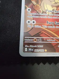Pokemon Team Rocket's Meowth 203/182 Destined Rivals Rare Holo Basic HP 70 Engl… - Image 5