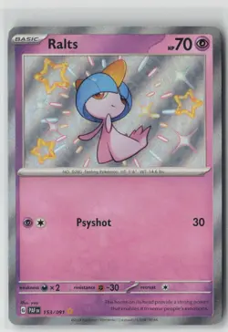 Pokemon Ralts Holo #153/091 SV: Paldean Fates Near Mint or Better - Image 1