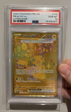 Pikachu Pokemon Prismatic Evolutions Hyper Rare PSA 10 - Image 1