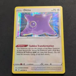 Pokemon TCG Ditto Crown Zenith 107/159 Holo Rare Near Mint - Image 3