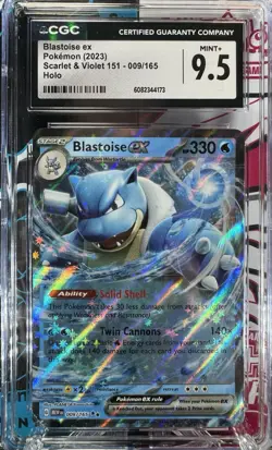 Blastoise EX 009/165 CGC 9.5 Mint Plus - Scarlet & Violet 151: Pokemon TCG - Image 1