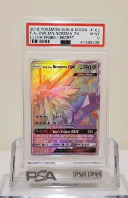 Dusk Mane Necrozma GX 163/156 S&M Ultra Prism Secret Rare Pokemon PSA 9 - Image 1
