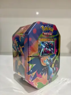 Pokemon Mega Charizard X ex Sealed Tin Box - TCG Mega Evolution Phantasmal Flame - Image 1