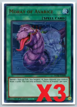 3x Moray of Avarice ULTRA RARE x3 POTE-EN084 1st Ed Near Mint YuGiOh x 3 - Image 1
