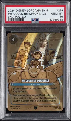 2024 DISNEY LORCANA EN 6-AZURITE SEA ENCHANTED #219 WE COULD BE IMMORTALS PSA 10 - Image 1