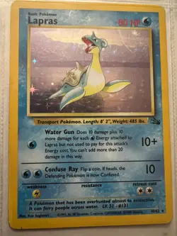 Lapras 10/62 Fossil Unlimited Holo Rare Pokemon Card - Image 1