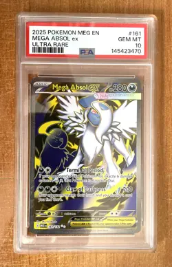 2025 Pokemon, Mega Evolution, Mega Absol ex SIR Card #161, PSA 10 - Image 1