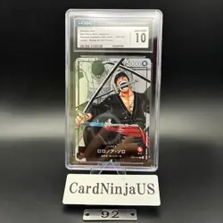 CGC 10 GEM MINT Roronoa Zoro Parallel OP01-001 L 25th Edition ONE PIECE Card 92 - Image 1