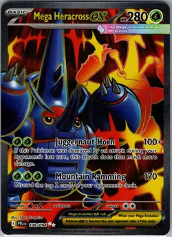 Mega Heracross ex 108/094 Me02: Phantasmal Flames Holo Full Art Pokemon Card - Image 1