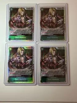 Basil Hawkins OP07-029 The Best Vol. 2 Premium Booster 4 Foil Card Play Set Lot - Image 1