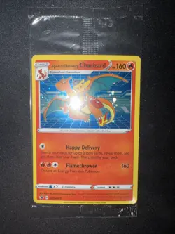 Pokemon Special Delivery Charizard SWSH075 Sealed 2x HOLO SWIRL Promo Card Mint! - Image 2