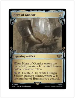 1x Horn of Gondor, Showcase Scrolls, LOTR, Magic MTG NM - Image 1