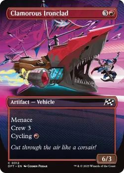 Clamorous Ironclad (foil) (Borderless) - Aetherdrift (DFT) - Image 1