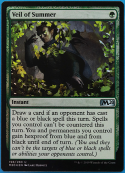 Veil of Summer FOIL Core Set 2020 / M20 NM Green Uncommon CARD (500659) ABUGames - Image 1