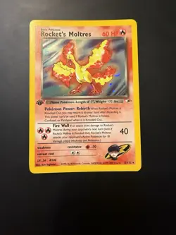 Pokemon TCG Gym Heroes 1st Edition - Rocket's Moltres #12 Holo Rare M/NM - Image 1