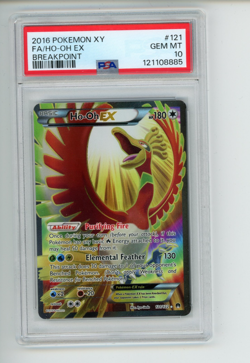 2016 Pokemon XY Breakpoint Ho-Oh EX 121/122 Full Art Holo Rare PSA 10 - Image 1