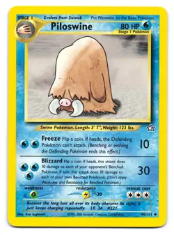 Piloswine 44/111 Uncommon Neo Genesis Pokemon Unlimited MP - Image 1