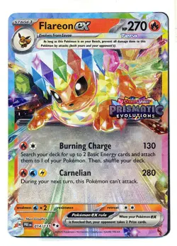 Pokemon Prismatic Evolutions Flareon ex 014/131 Surprise Box Stamped Sealed - Image 1