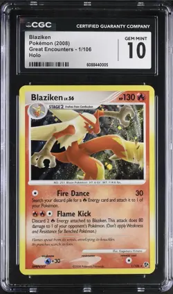 🔥Pokemon Blaziken 1/106 Great Encounters Holo GRADE 10! FAST SHIP~SHOOT OFFER💨 - Image 1