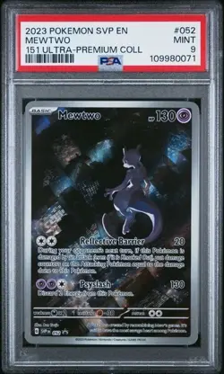 2023 POKEMON SVP EN-SV BLACK STAR PROMO 151 ULTRA-PREMIUM COLL #052 MEWTWO PSA 9 - Image 1