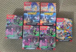 Pokemon Booster Bundle Lot of SIX (6) Shrouded Fable, Surging Sparks, Mega - Image 1